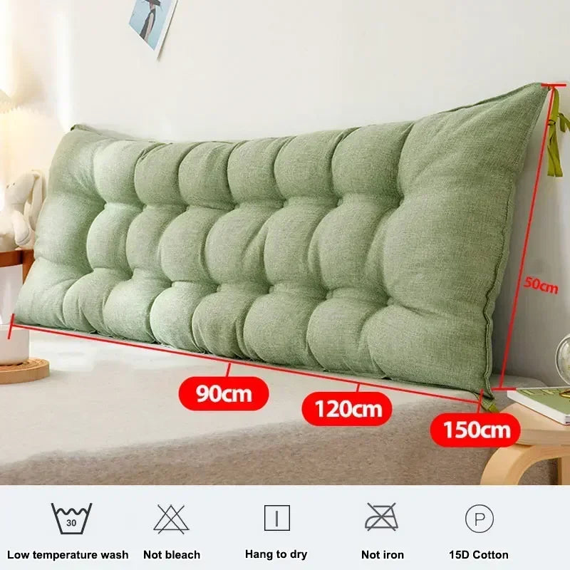 Sofa Long Cushion Headboard Reading Pillows Bedside Thicken Cushion Large Backrest Lumbar Pillows Back Support Tatami Pillow - KIMLUD