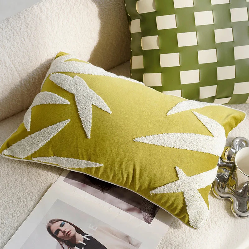 30X50/45X45CM Green Flying Bird Throw Pillow Cover Light Luxury Stamping Waist Cushion Cover Decor Home Decorative Pillowcase