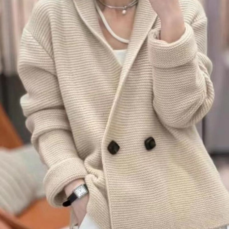 Neploe Korean Fashion Double Breasted Cardigans Mujer 2023 Autumn New Loose Knitted Cardigan Y2k Long Sleeve Loose Tops Women