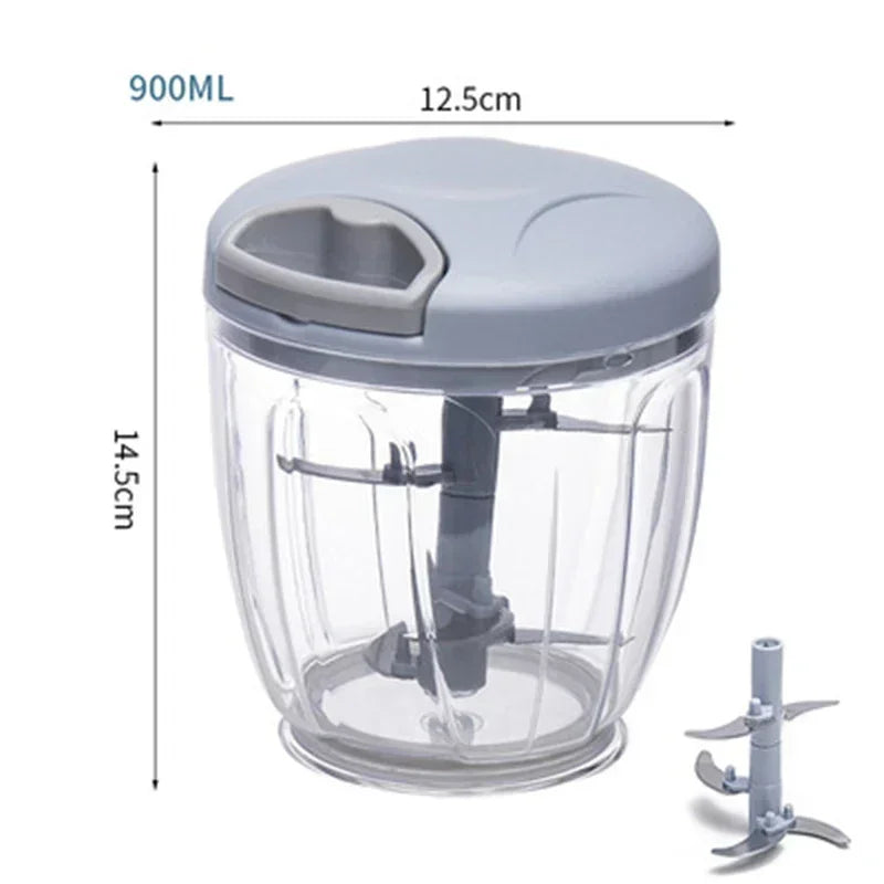 500/900ML Garlic Chopper Manual Rotate Vegetable Cutter Chopper Slicer Fruit Garlic Crusher Kitchen Gadget Blenders Meat Grinder