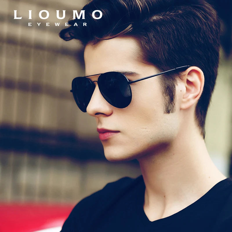 LIOUMO Top Quality Aviation Sunglasses Men Polarized Driving Glasses Women Fashion Pilot Goggles Anti-Glare lentes de sol hombre