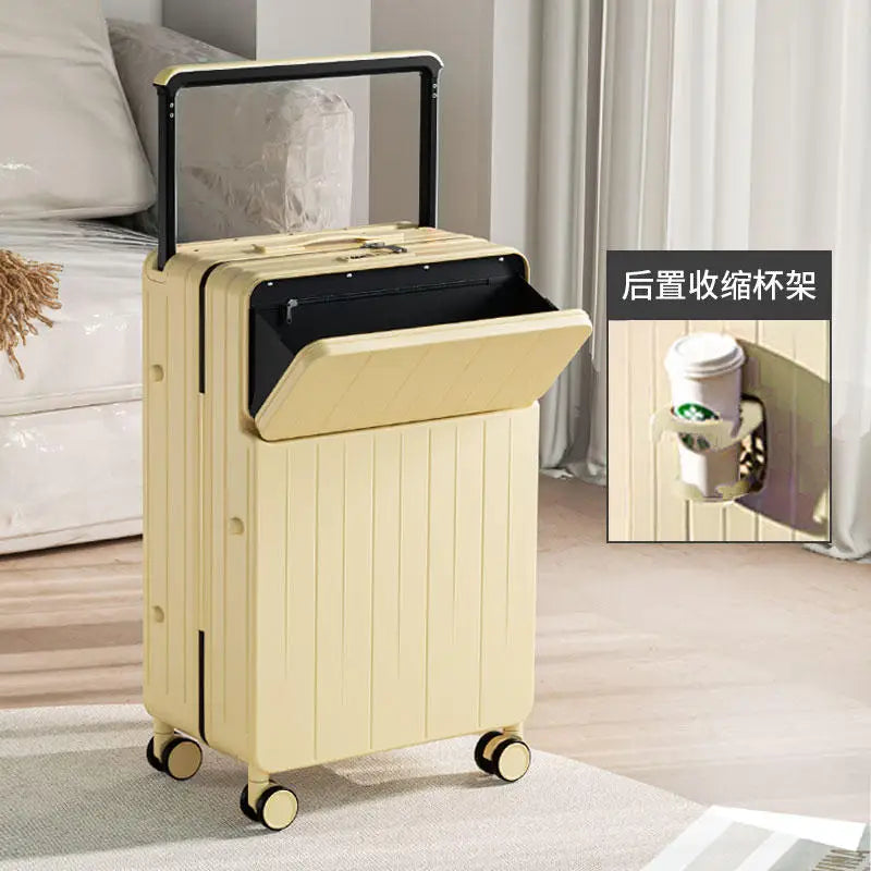 Wide pull rod suitcase 20"22"24"26 Inch multifunctional pull rod box front opening password travel luggage boarding Travel box