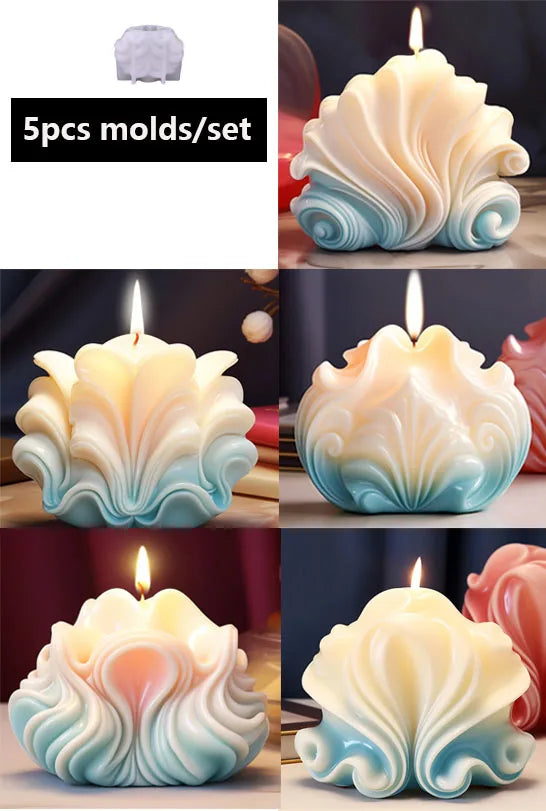 New Ocean Shell Coral Candle Silicone Mold Handmade Aromatherapy Candle Decoration Coral Flower Shell Cake Soap Epoxy Resin Mold - KIMLUD