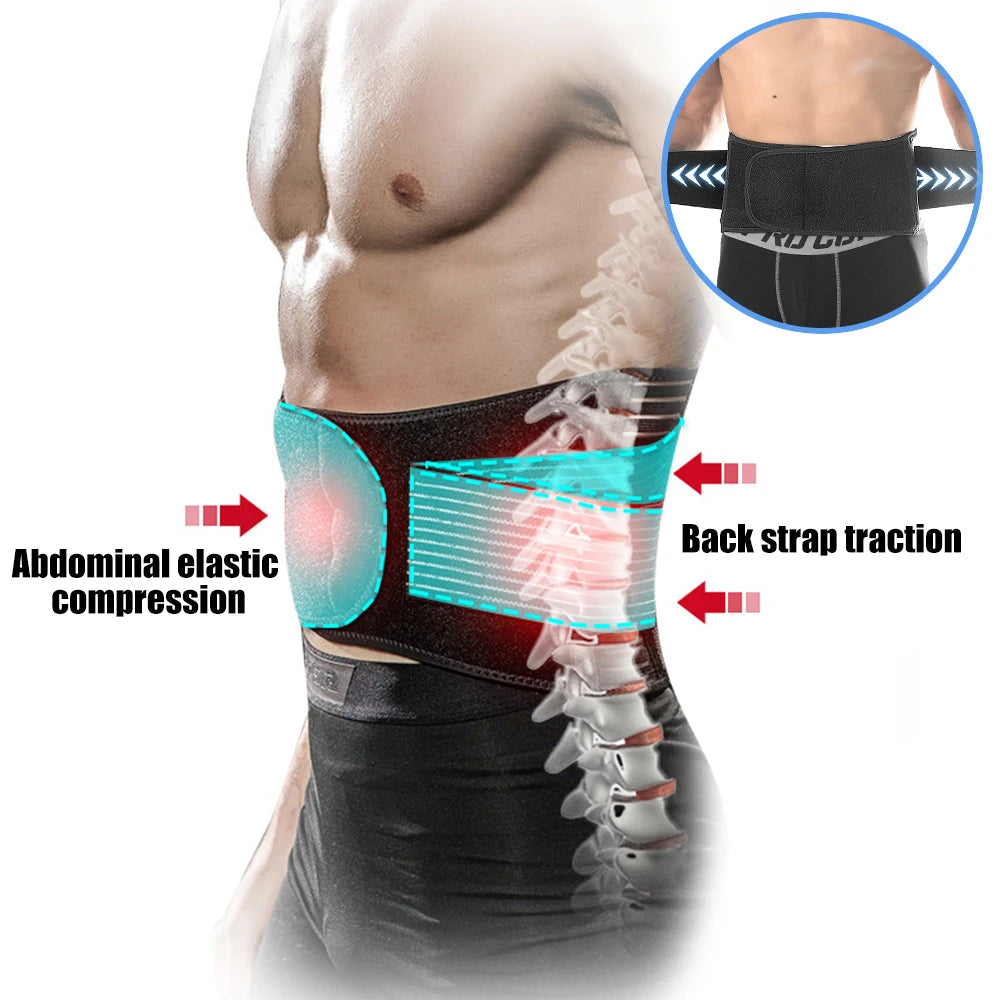 TIKE Lumbar Back Braces Support Belt for Women Men,Gym Waist Trainer Belt for Back Pain Relief,Herniated Disc,Sciatica,Scoliosis - KIMLUD