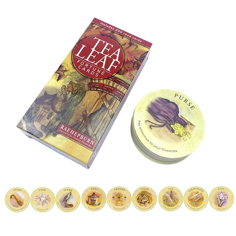 Tea Leaf Fortune Cards Tarot Oracle Card Prophecy Divination Deck Family Party Board Game Fortune Telling Game - KIMLUD