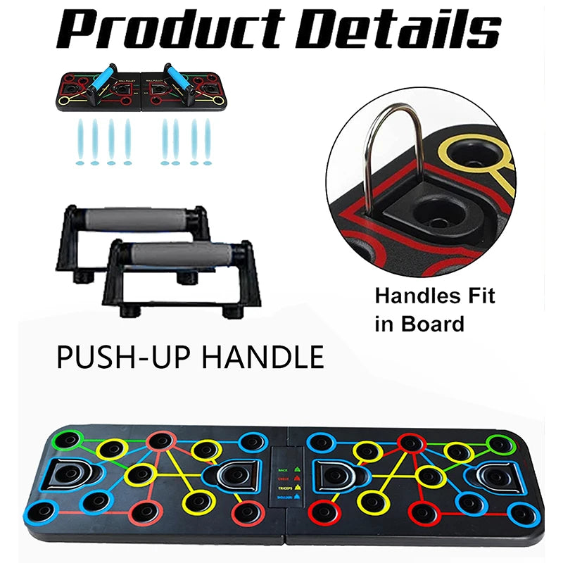 Portable Push-up Board Sit-up Trainer Dual-use Adjustable Multi-function Folding Fitness Partition Exercise Bracket Double Board