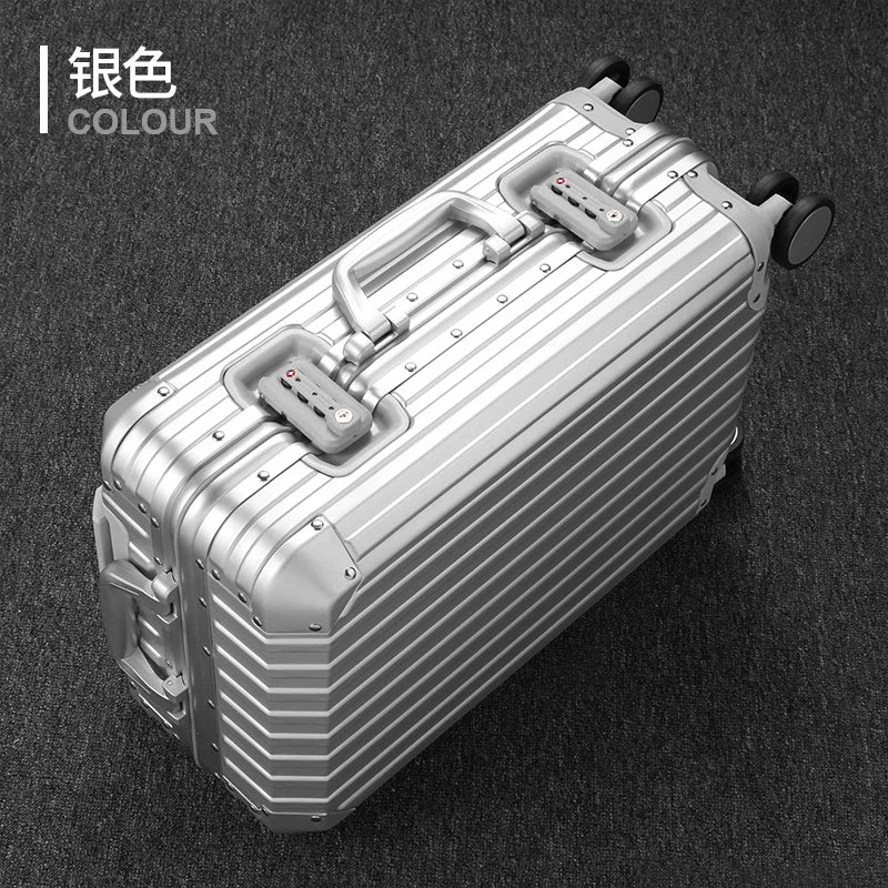 20"24"28" Inch Aluminum Trolley Suitcase Waterproof Metallic Cabin Luggage Trolly Bag With Wheels