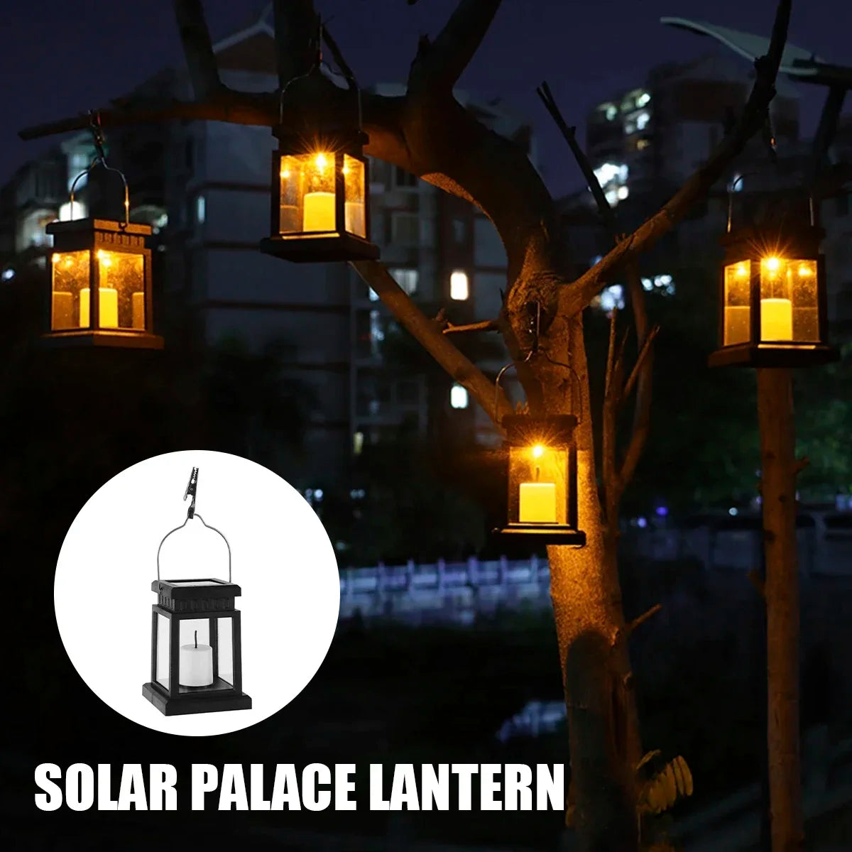 Solar Lights Outdoor Retro Palace Lantern Lights Hanging Candle Lamps Landscape Lighting Floor Lights Garden Decor Solar Lantern