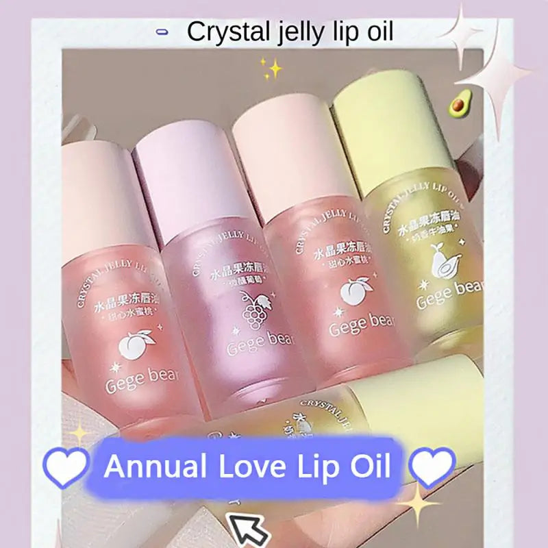 Fruity Crystal Jelly Lip Oil Lipstick Clear Lip Plumper Serum Tint Lips Care Makeup Korea Cosmetics Lip Honey Waterproof Mirror