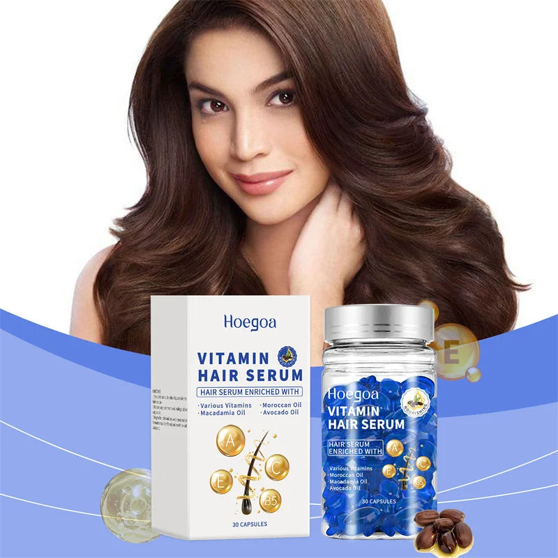 Magic Hair Vitamin Capsule Keratin Oil Fast Restore Hair Soft Smooth Shiny Deep Moisturizer Frizzy Dry Scalp Hair Care Products - KIMLUD