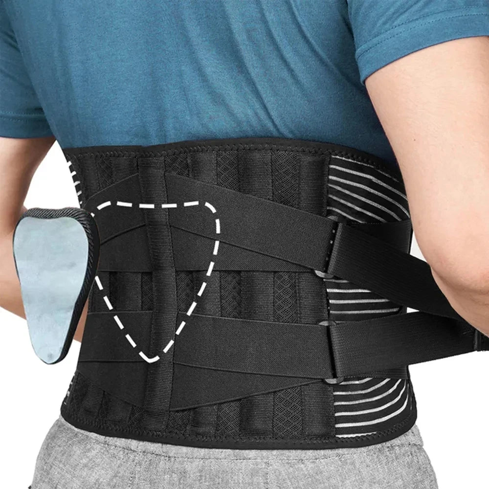 Adjustable Back Lumbar Support Belt Double Pull Medical Waist Orthopedic Brace Spine Relaxed Decompression Anti-skid Breathable - KIMLUD