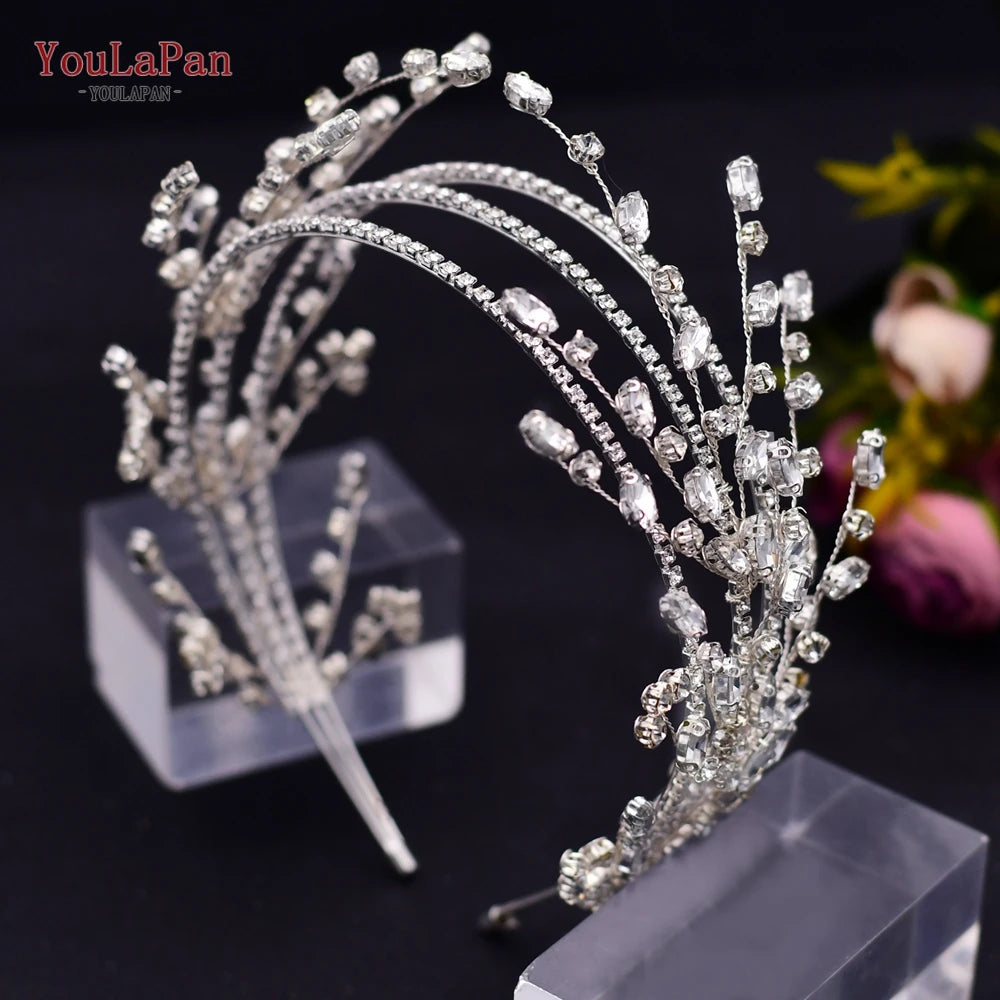 KIMLUD, YouLaPan Luxury Rhinestone Bride Headband Woman Headpiece Wedding Hair Accessories Pageant Headdresse Wedding Tiara HP425, HP381-S / CHINA, KIMLUD APPAREL - Womens Clothes