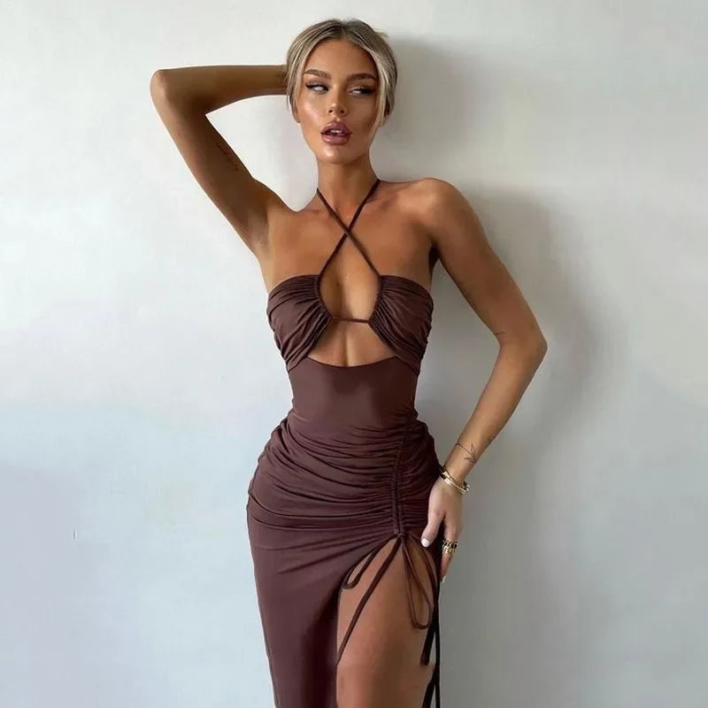 Summer Dresses Slit Dress Elegant Dresses For Women For Women Mid-Length Skirt Versatile Female Dresses Fashion Dresses Vestidos