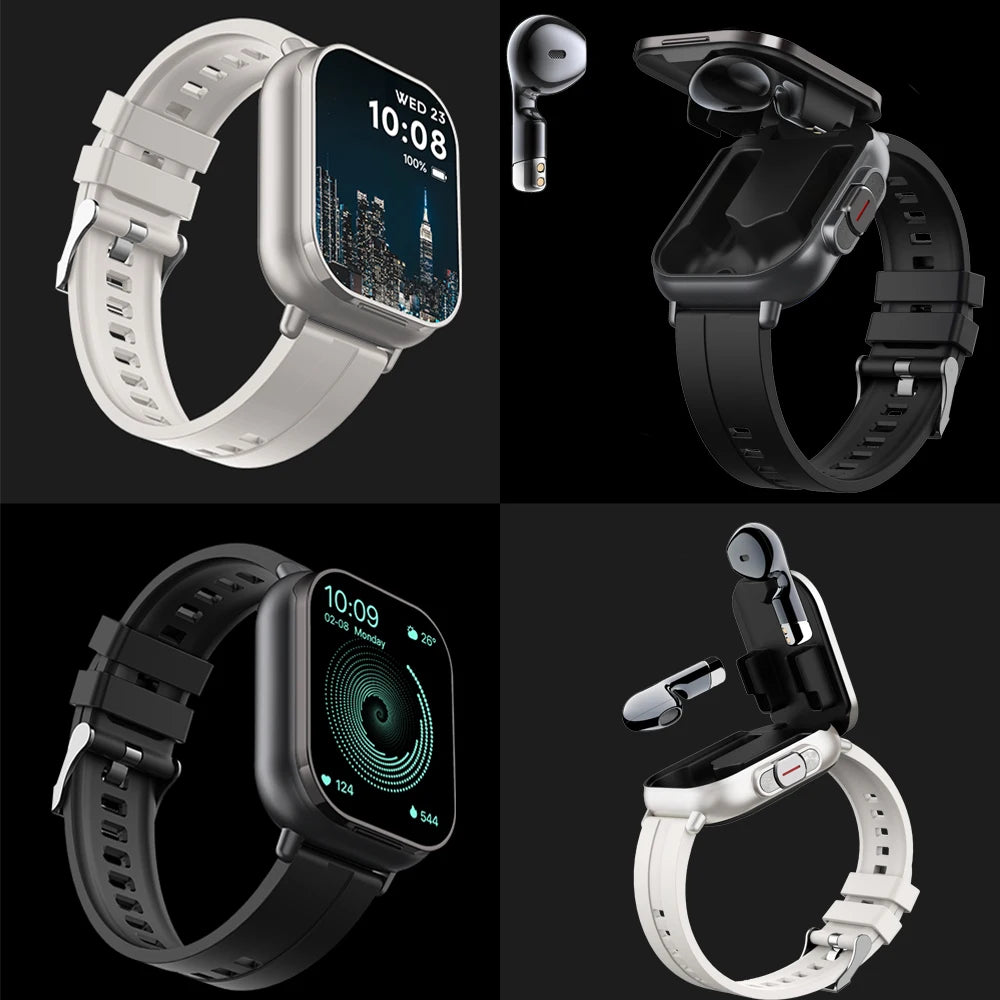 2024 NEW Headset Smart Watch TWS Two In One Wireless Bluetooth Dual Headset Call Health Blood Pressure Sport BT Music Smartwatch