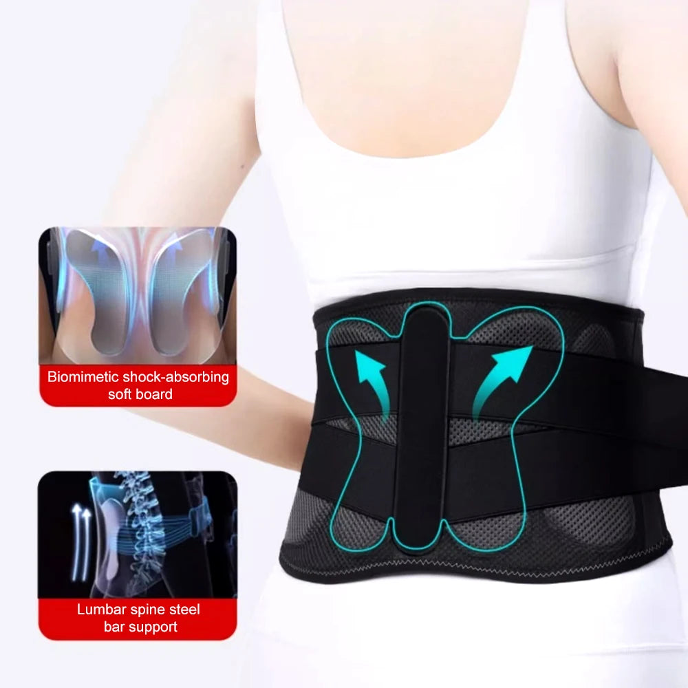 Waist Brace for Lower Back Pain Women Men, Back Support Braces for Lower Back Pain Relief, Sciatica, Herniated Disc, Scoliosis - KIMLUD