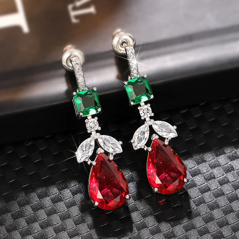 Huitan Fashion Women's Drop Earrings with Bright Cubic Zirconia Gorgeous Creative Trendy Pendant Accessories for Anniversary