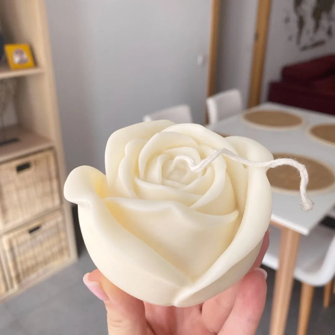 3D Large rose candle silicone mold Valentine's Day rose cake chocolate silicone mold home decoration resin plaster mold - KIMLUD