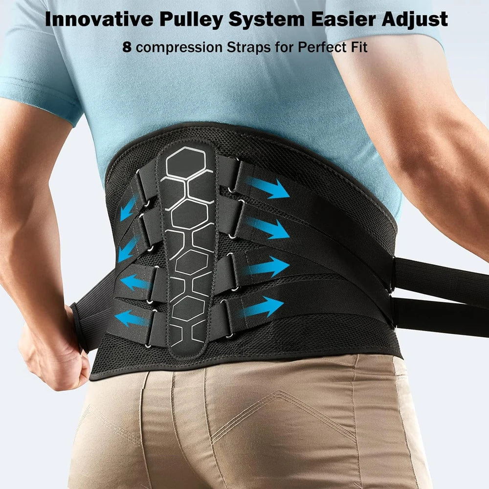 Back Brace for Lower Back Pain, Sciatica, Herniated Disc, Scoliosis, Back Support Belt with Soft Pad, Lightweight Lumbar Support - KIMLUD