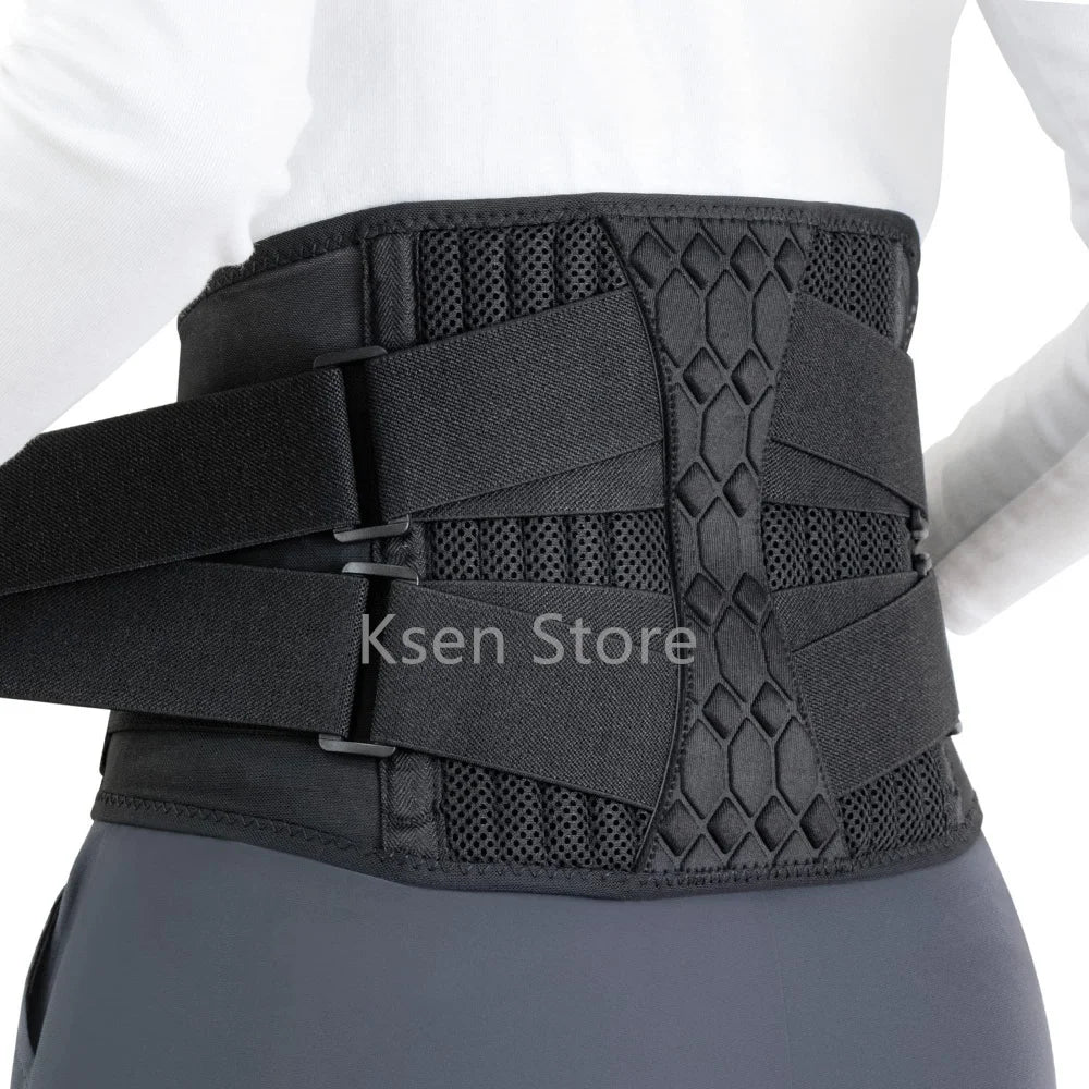 Adjustable Waist Support Lumbar Back Belt Lower Back Brace for Back Pain Relief Lumbar Spine Strap with 10 Stays Waist Protector - KIMLUD