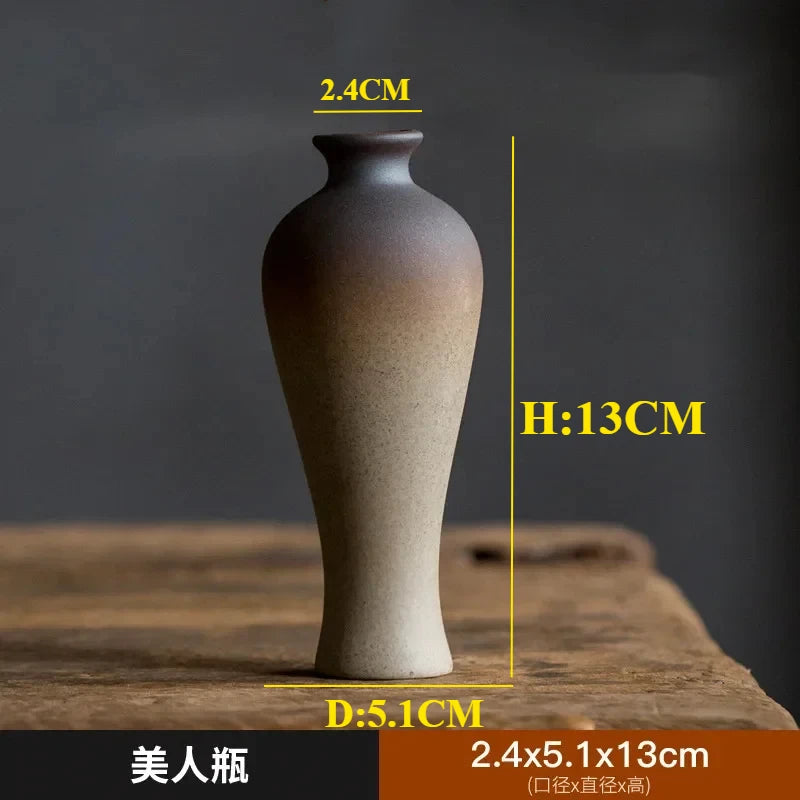 Zen Rough Pottery Tea Pet Ornaments Ceramic Vase Tea Table Decor Living Room Desktop Decoration Retro Tea Ceremony Accessories