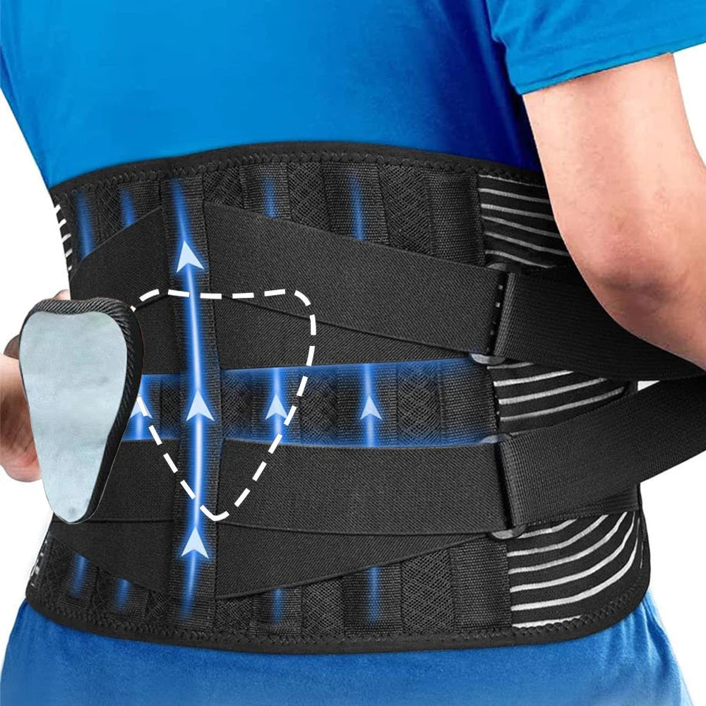 KIMLUD, Double Pull Back Lumbar Support Belt Waist Orthopedic Corset Men Women Spine Decompression Waist Trainer Brace Back Pain Relief, Style B / S for waist 60-80cm, KIMLUD APPAREL - Womens Clothes