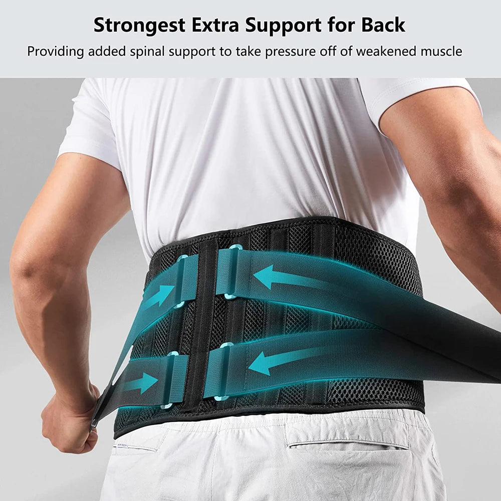 KIMLUD, Back Brace Lower Back Pain Relief with 7 Stays, Adjustable Back Support Belt, Anti-skid Lumbar Support for Sciatica Scoliosis, KIMLUD Womens Clothes