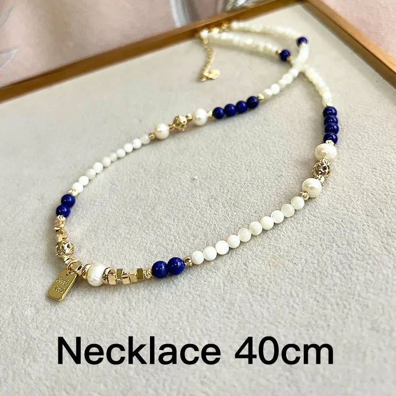 Multiple Elegant Natural Freshwater Pearl Necklaces For Women 40cm Length