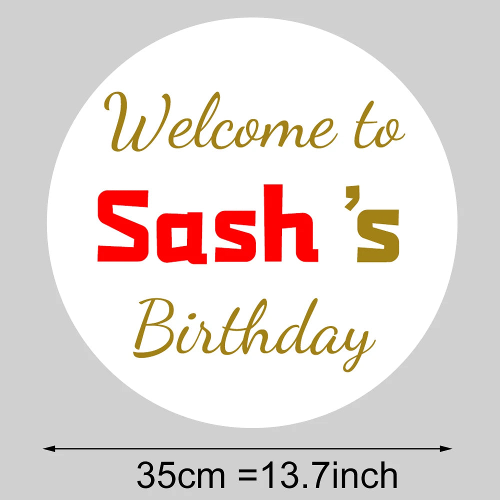 Round Custom Welcome Sign Board 35x35cm Personalized Welcome Baby Shower Sign for Birthday Decoration Baby Shower Party Decor