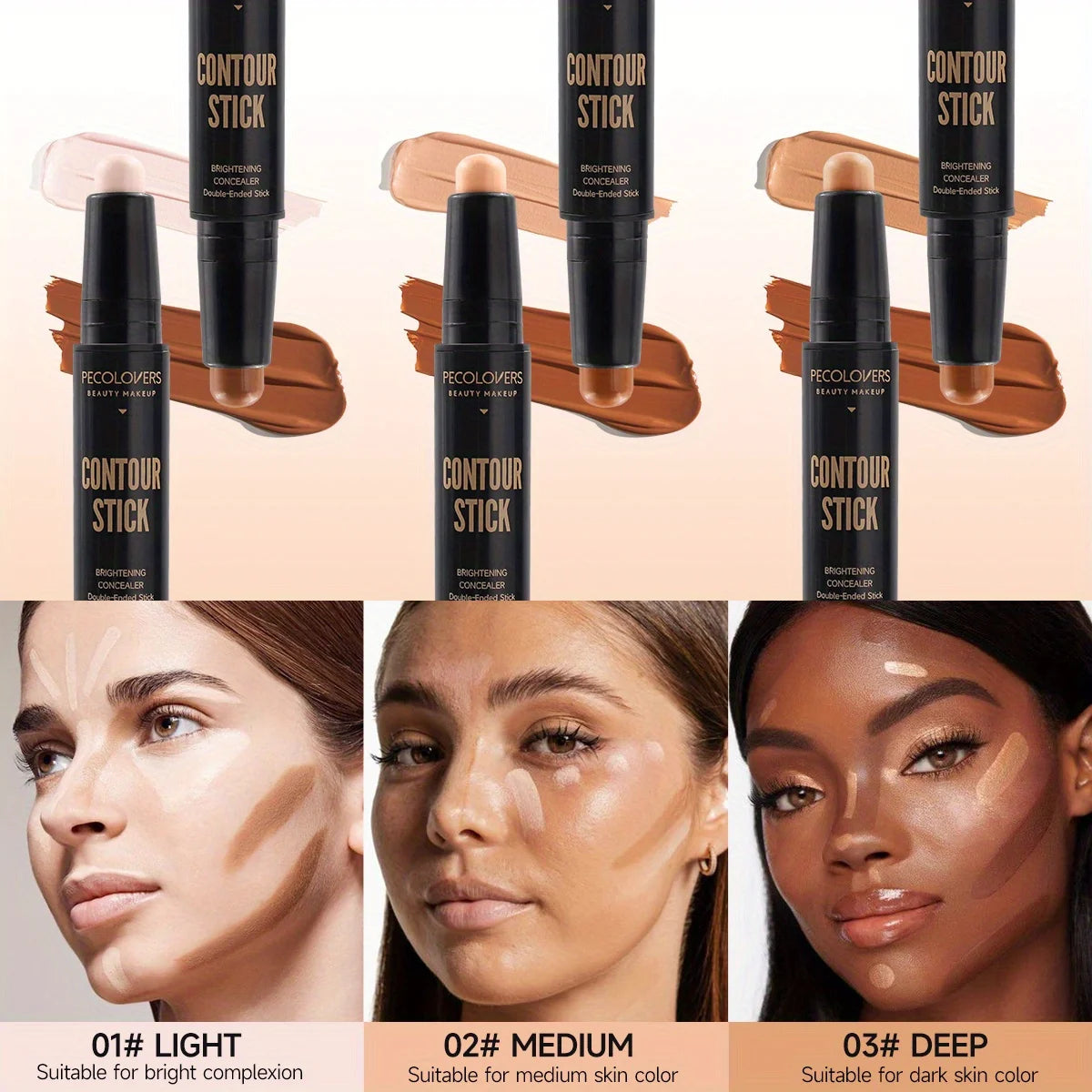 Contouring Stick with Double-headed Concealer Highlighter for Three-dimensional Nose Bridge Shadow V Face High Nose Bridge