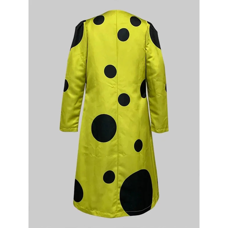 Modigirl Women’s Winter Long Coats 2024 Polka Dot Pattern Long Sleeves Loose Streetwear Female Midi Outwear Jacket for Autumn