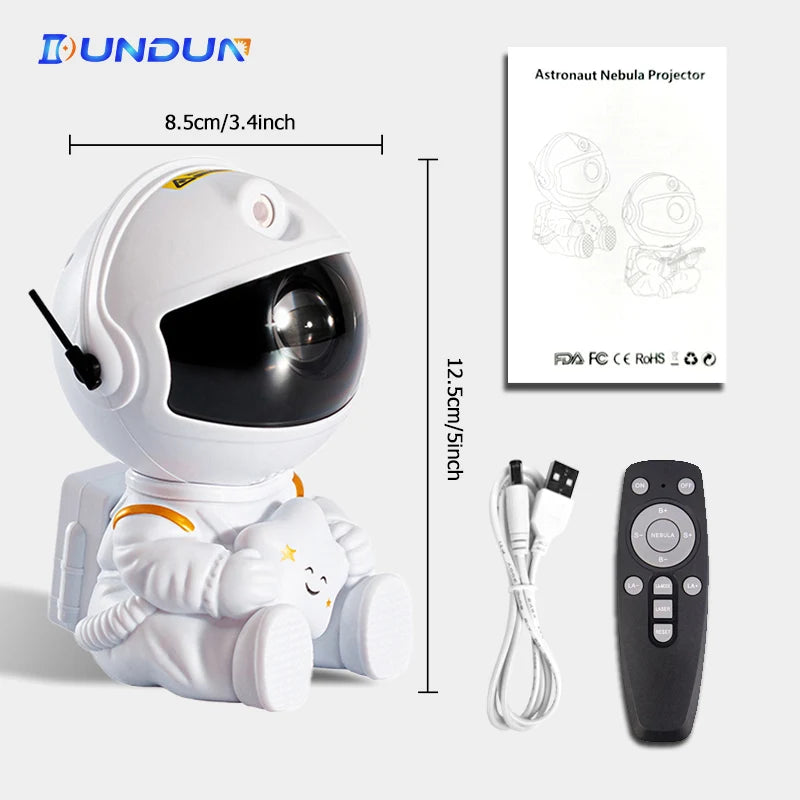 Kids Star DIY Projector Night Light with Remote Control 360 Adjustable Design Astronaut Nebula Galaxy Lighting for Children