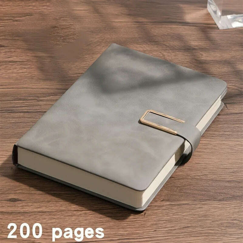 KIMLUD, A5 Thickened Deer Head Notebook Business PU Soft Leather Notepad With Horizontal Lines School Office Supplies Stationery, A5-Business Gray / 200 pages, KIMLUD APPAREL - Womens Clothes