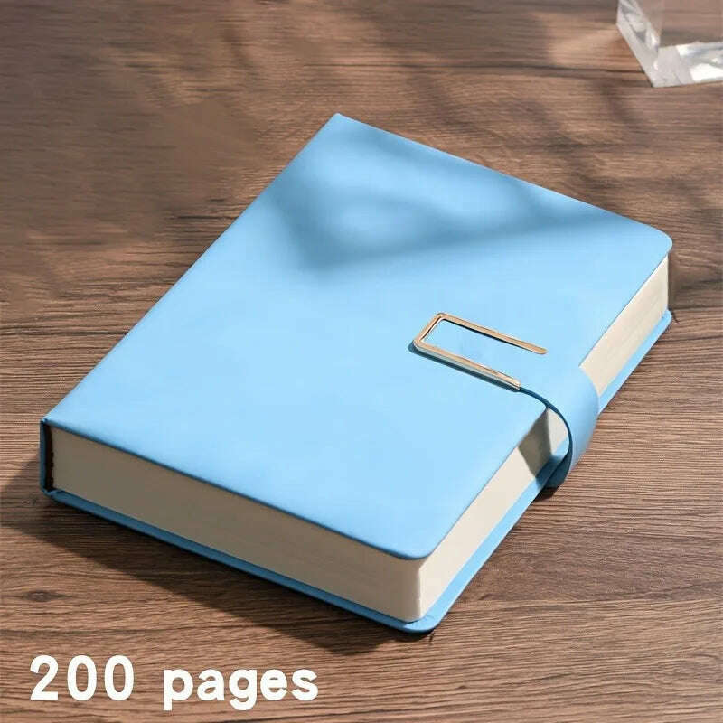 KIMLUD, A5 Thickened Deer Head Notebook Business PU Soft Leather Notepad With Horizontal Lines School Office Supplies Stationery, A5-Sky Blue / 200 pages, KIMLUD APPAREL - Womens Clothes