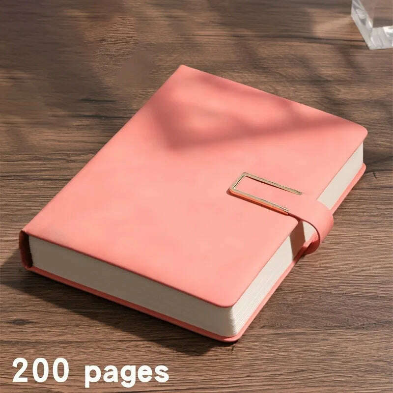 KIMLUD, A5 Thickened Deer Head Notebook Business PU Soft Leather Notepad With Horizontal Lines School Office Supplies Stationery, A5-Lotus Pink / 200 pages, KIMLUD APPAREL - Womens Clothes