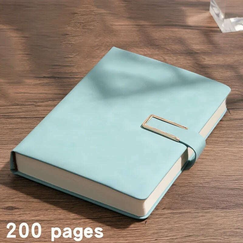 KIMLUD, A5 Thickened Deer Head Notebook Business PU Soft Leather Notepad With Horizontal Lines School Office Supplies Stationery, A5-Light blue / 200 pages, KIMLUD APPAREL - Womens Clothes