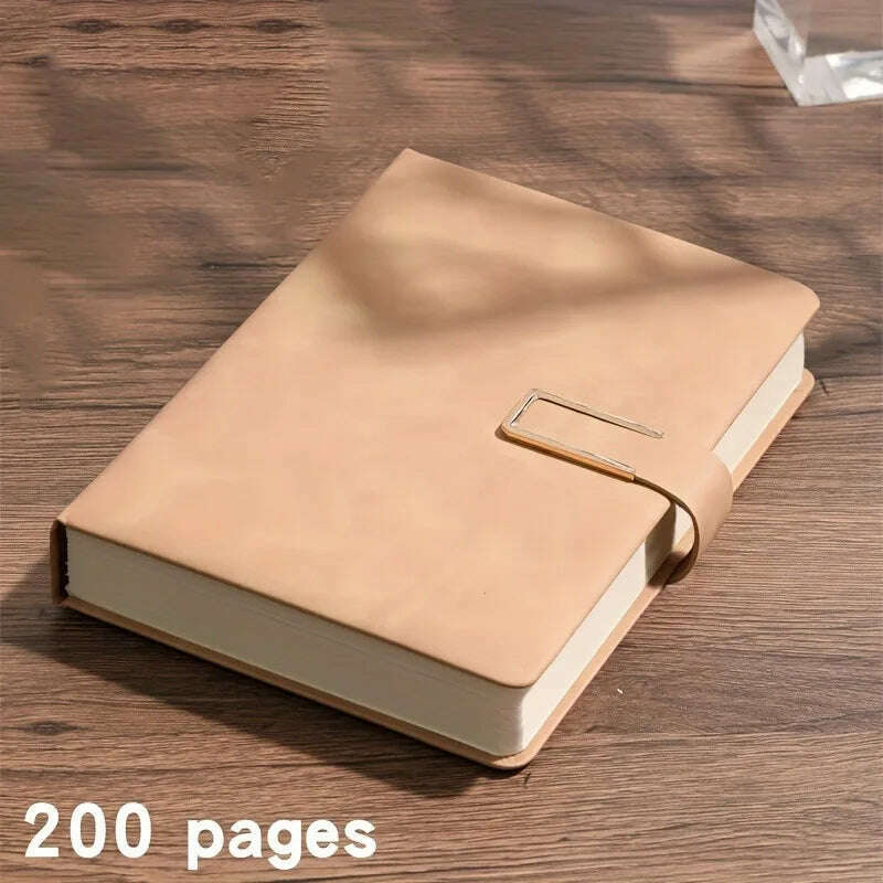 KIMLUD, A5 Thickened Deer Head Notebook Business PU Soft Leather Notepad With Horizontal Lines School Office Supplies Stationery, A5-Khaki / 200 pages, KIMLUD APPAREL - Womens Clothes