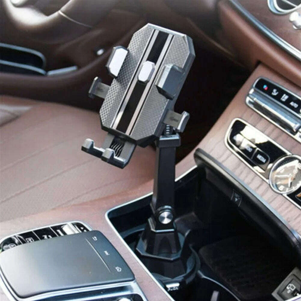 Adjustable Car Cup Holder Cellphone Mount Stand Universal Car Water Cup Holder Mobile Cell Phone Bracket Support For Iphone 13 - KIMLUD