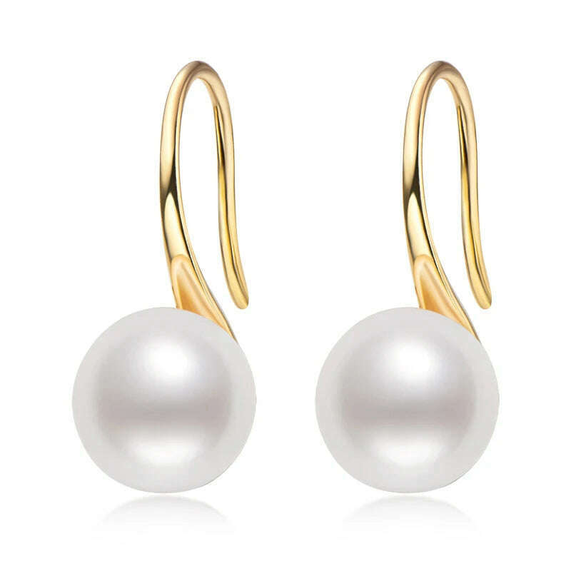 KIMLUD, AINUOSHI 14K Gold Filled Pearls Drop Earrings 6.5-7mm Round Natural Cultured Freshwater Pearl Earrings For Women Jewelry Gift, color 1, KIMLUD APPAREL - Womens Clothes