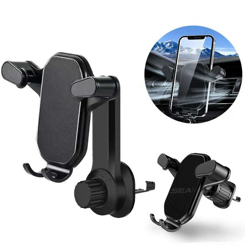 Air Vent Car Phone Holder Gravity Lock Phone Mount 360-Degree Flexible Adjustment Universal Auto Phone Stand for 4-7 Inches - KIMLUD