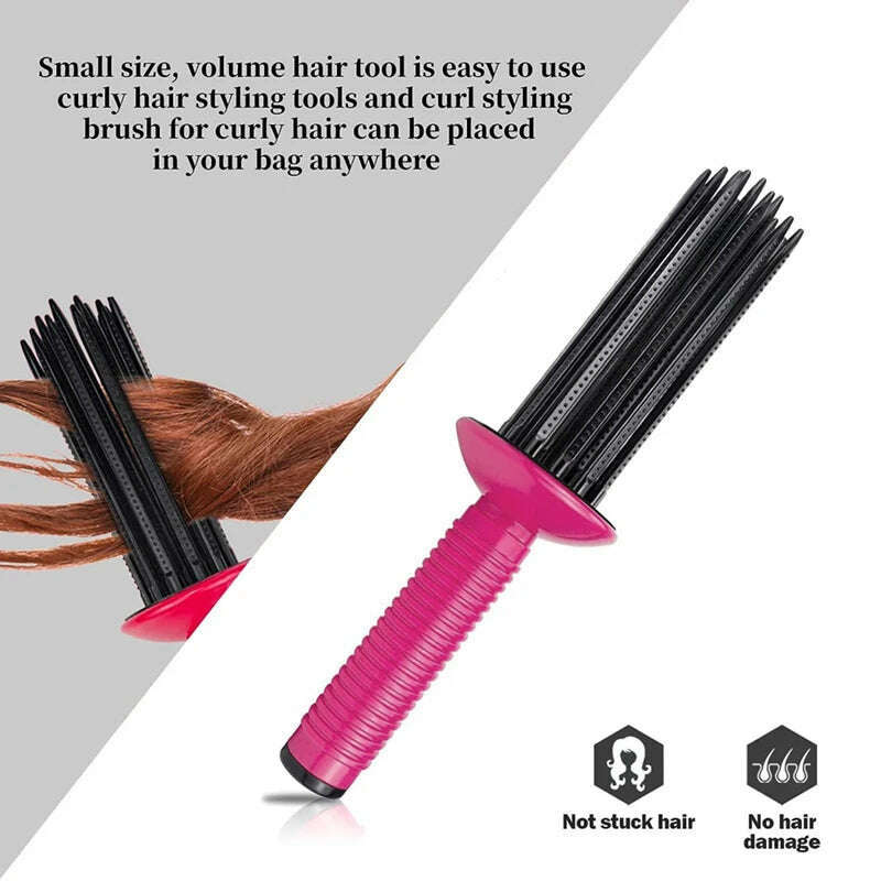 Air Volume Hair Fluffy Styling Curler Comb Hair Curler Comb Heatless Curling Roller Hair Styling Tools For Women - KIMLUD