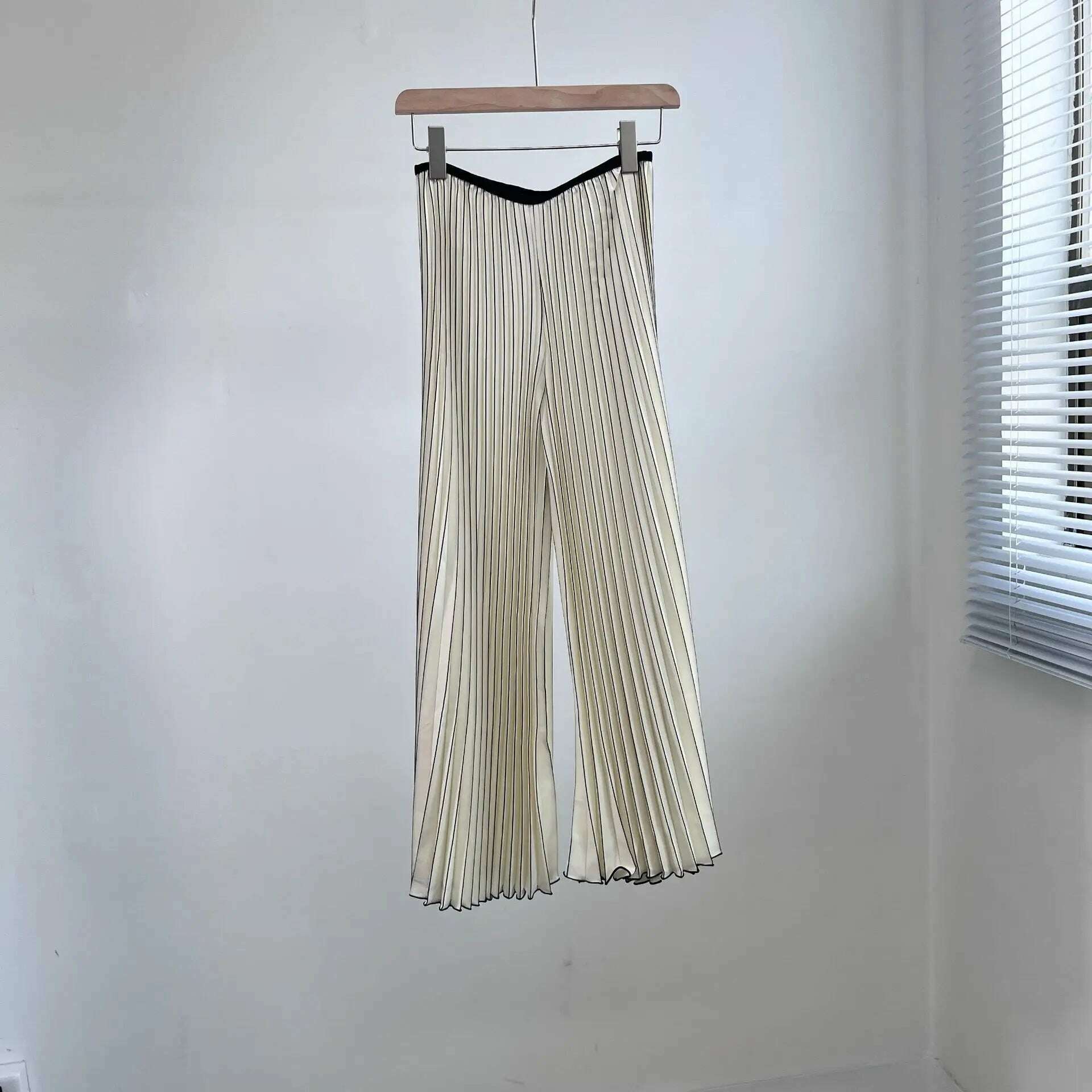 ALSEY Miyake Pleated Slim Hundred Fashion Rainbow Color Gradient Women's Office Lady Casual Pants Spring/Summer 2024 New - KIMLUD