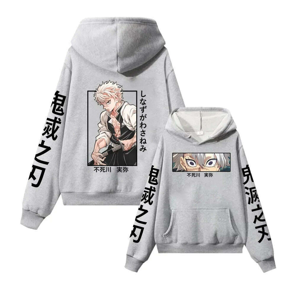 Anime Hoodie Sanemi Shinazugawa Long Sleeve Hip Hop Pullover Demon Slayer Cosplay Costume - KIMLUD