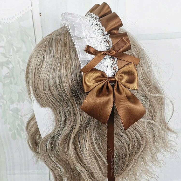 KIMLUD, Anime Maid Lovely Sweet Headband Lolita Maid Lace Flower Headwear Cosplay Hair Hoop Hand Made for Girls Gift Hair Accessory, 16, KIMLUD APPAREL - Womens Clothes