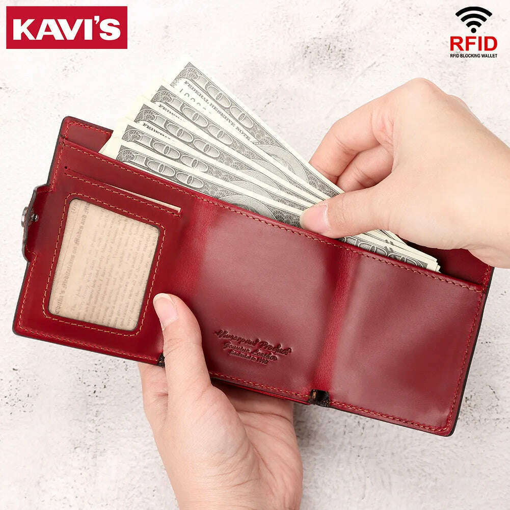 Anti-scan Magnet Credit Card Holder Wallet Genuine Leather Automatic Pop Out Aluminum Smart Wallets Luxury AirTag Purse Set - KIMLUD