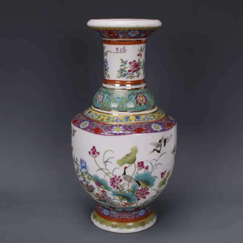 KIMLUD, Antique vase with enamel, flowers and birds in Qianlong period of Qing Dynasty, KIMLUD Womens Clothes