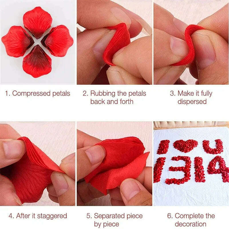 KIMLUD, Artificial Wedding Rose Petals Romantic Silk Petals Flower Petals Valentine Day Wedding Marriage Party Rose Leaves Decoration, KIMLUD Womens Clothes