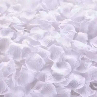 KIMLUD, Artificial Wedding Rose Petals Romantic Silk Petals Flower Petals Valentine Day Wedding Marriage Party Rose Leaves Decoration, white / 1000pcs, KIMLUD Womens Clothes