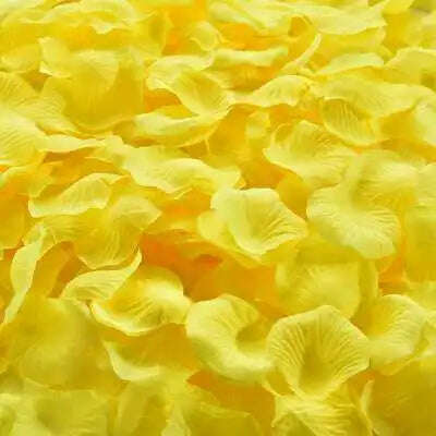 KIMLUD, Artificial Wedding Rose Petals Romantic Silk Petals Flower Petals Valentine Day Wedding Marriage Party Rose Leaves Decoration, yellow / 1000pcs, KIMLUD Womens Clothes