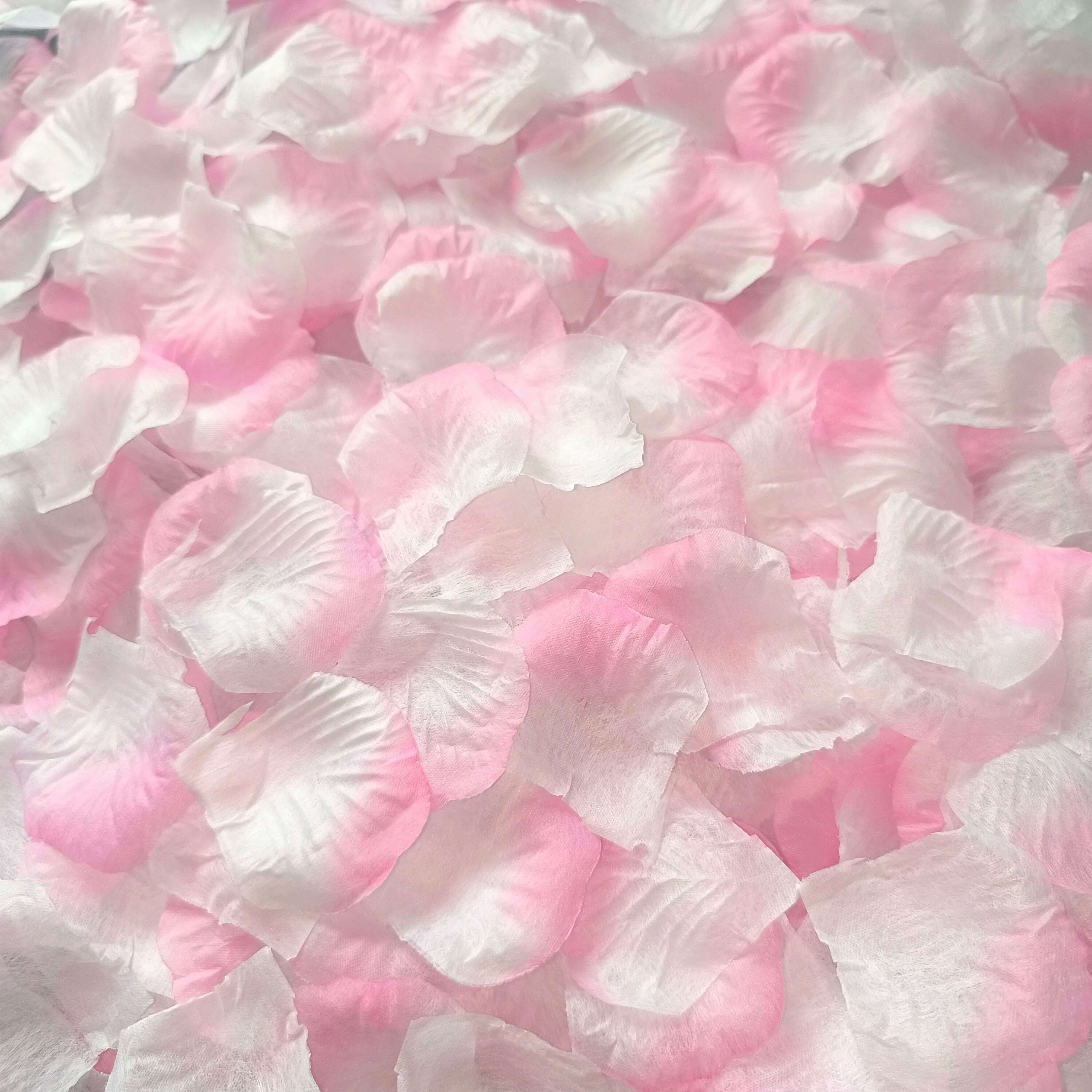 KIMLUD, Artificial Wedding Rose Petals Romantic Silk Petals Flower Petals Valentine Day Wedding Marriage Party Rose Leaves Decoration, pink white / 1000pcs, KIMLUD Womens Clothes