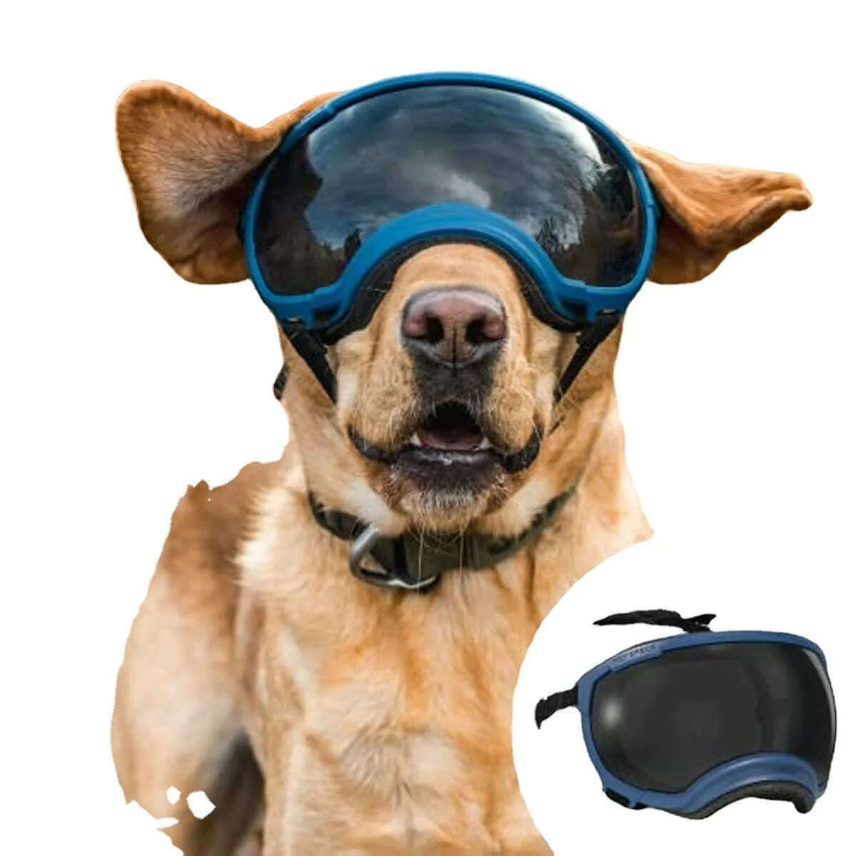 ATUBAN Dog Goggles Anti UV Strong Impact Resistance Adjustable Elastic Puppy Large Breed Dog Goggles Breathable Pet Sunglasses - KIMLUD